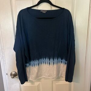Vince Long Sleeve Tie-Dye Cotton Top
